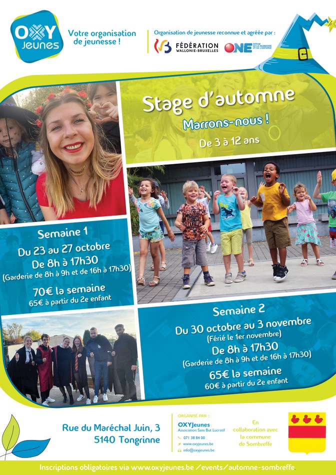 Affiche   stage d'automne 2023 @Sombreffe