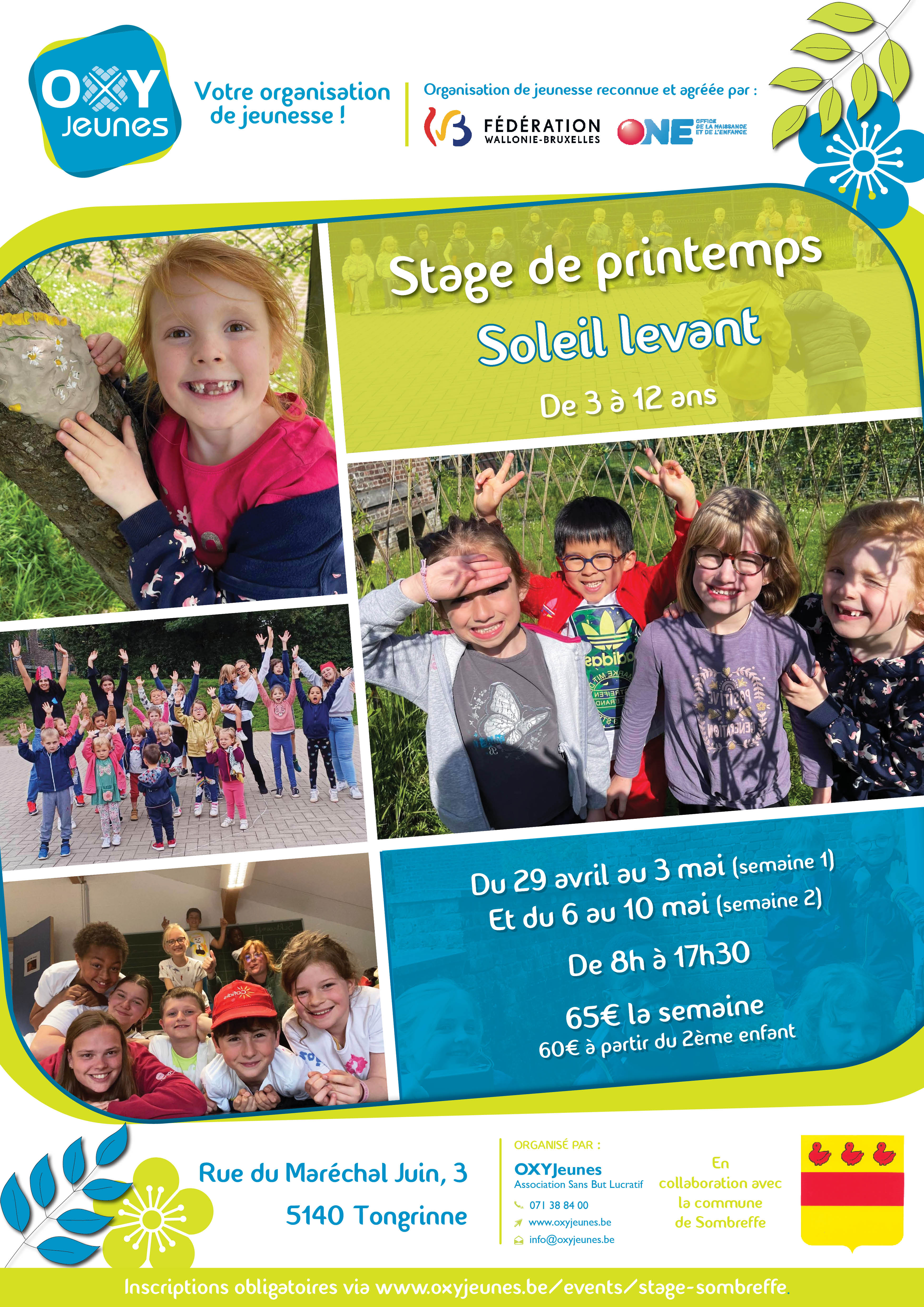 Affiche web   Stage de printemps 2024 @Sombreffe
