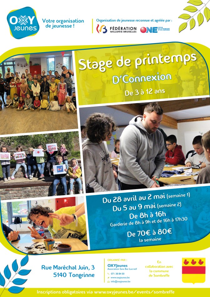 Affiche web   Stage de printemps 2025 @Sombreffe