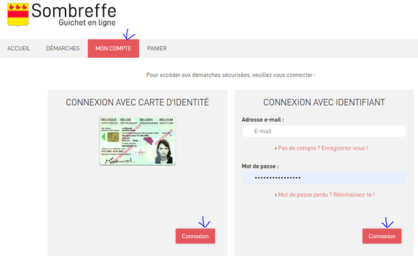 E-guichet Mon compte-Connexion